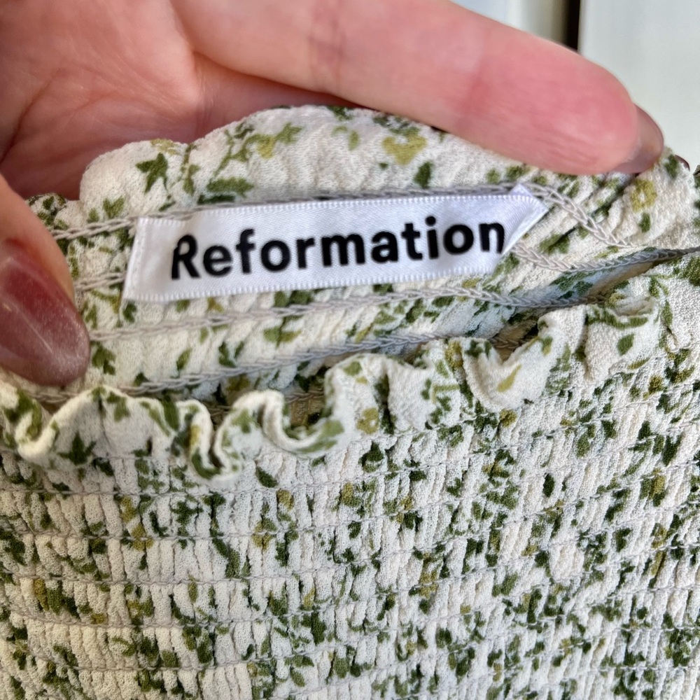 Reformation Sable Floral Smocked Midi Dress Small - Picture 5 of 8